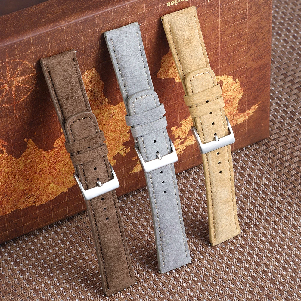 Premium Soft Suede Leather Vintage Watch Strap Bracelet