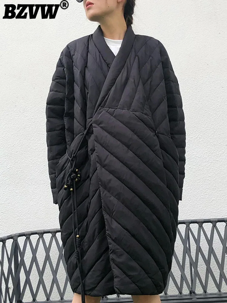 

BZVW Designer Chic Shaped Down Jacket Women's 2023 Winter New Niche Fashion Loose Mid-length Outerwear Female Trend 25X3616
