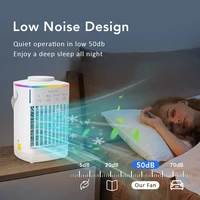 Ventilateur portable 3 en 1, climatiseur, rechargeable par USB, petit refroidisseur d'air, humidificateur, bureau, maison, 700 ml, ventilateur à double brumisation ultrasonique 4