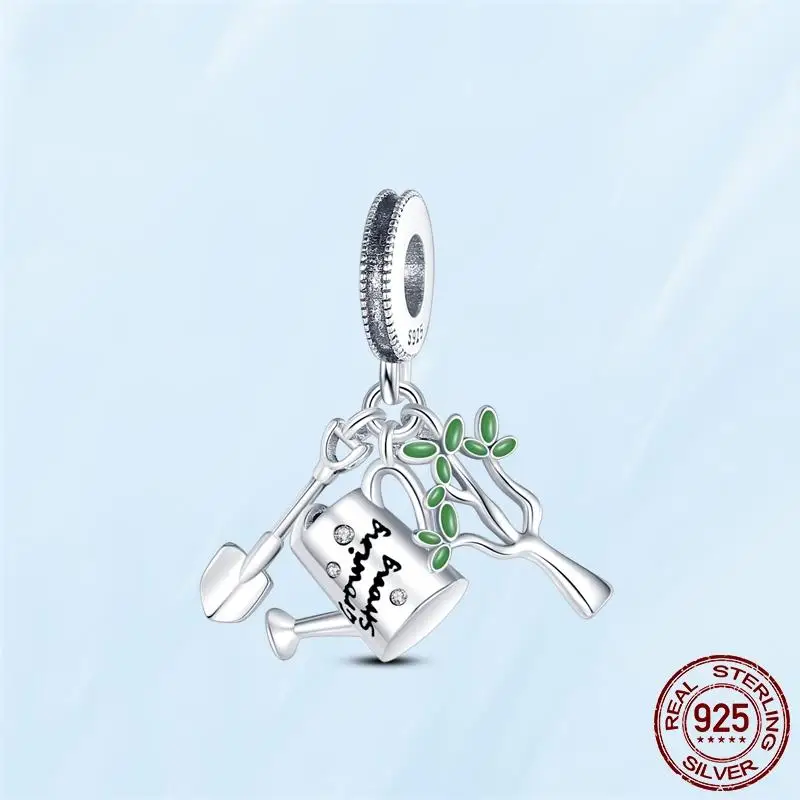 2022 New 925 Sterling Silver Glow-in-the-dark Light bulb Charm Mother's Day Jewelry Gift Fit Pandora Bracelet Pendant DIY gold hoop earrings 925 Silver Jewelry