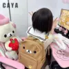 Kawaii Rilakkuma Backpack Anime Cartoon Embroidery Backpack Stylish Large-Capacity Student School Bag Nylon Multifunctional Bags 5