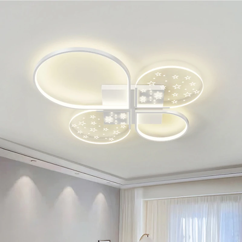 

110-240v Stepless Dimming Nordic Style Ceiling Lamp Intelligent Control Simple Lamp Petal Living Room Ceiling Lamp