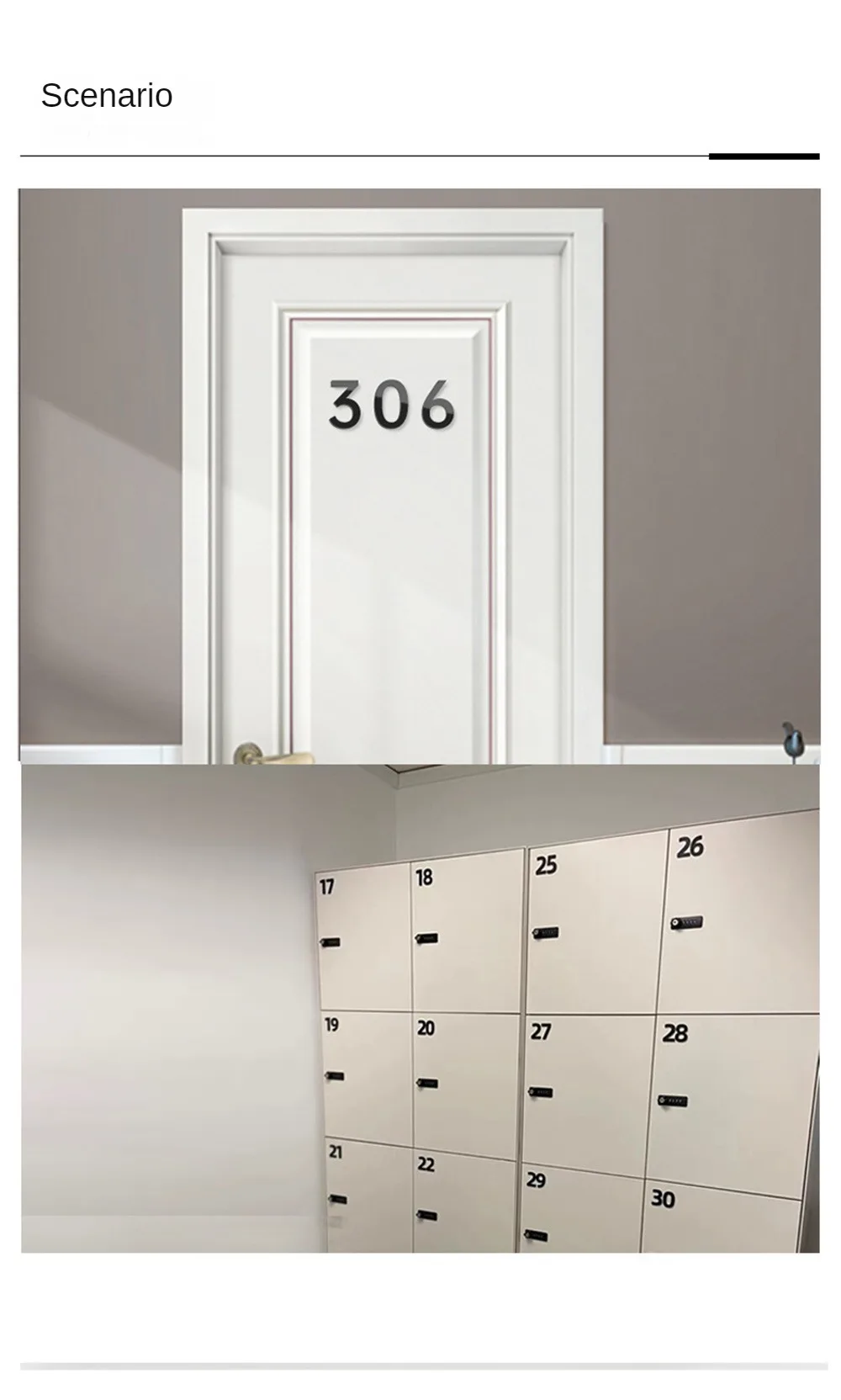 Description Picture 4 of item3D Numeral Door Plaque Self Adhesive Modern Door Number For Exterior House Apartment Plaque Mailbox Address Digits Sticker Sign