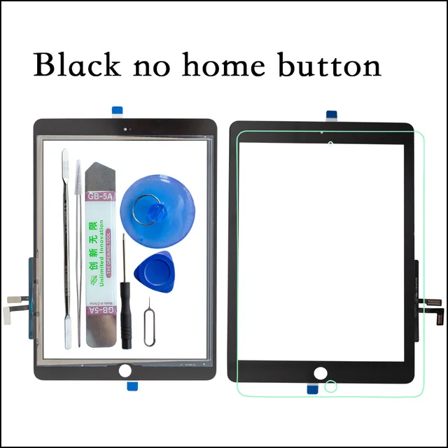 Écran Tactile Remplacement IPad 5 2017 9.7 Pouces - Digitizer Sans Bouton Home, Adhésif Pré-installé