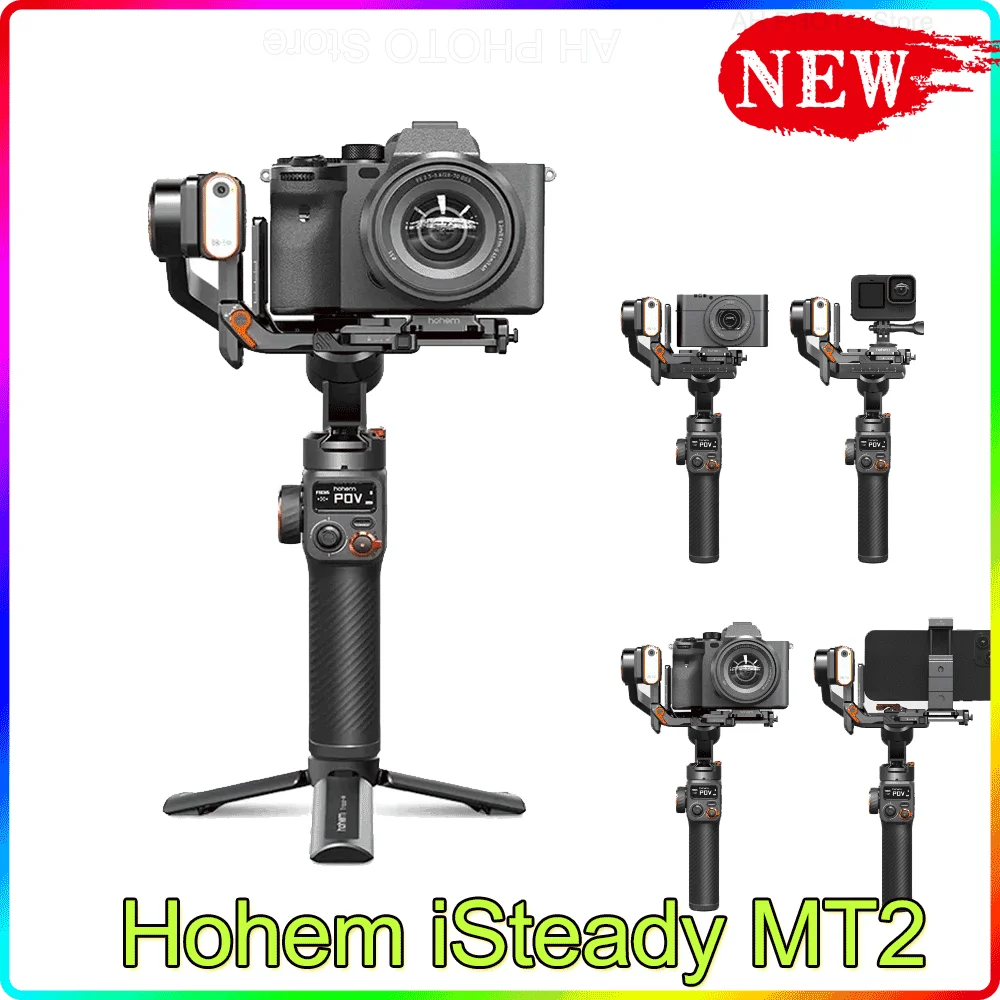 Hohem iSteady MT2 Handheld Gimbal Stabilizer With Fill Light AI Track 4-in-1 For Mobile Phone Card Action Camera Micro single
