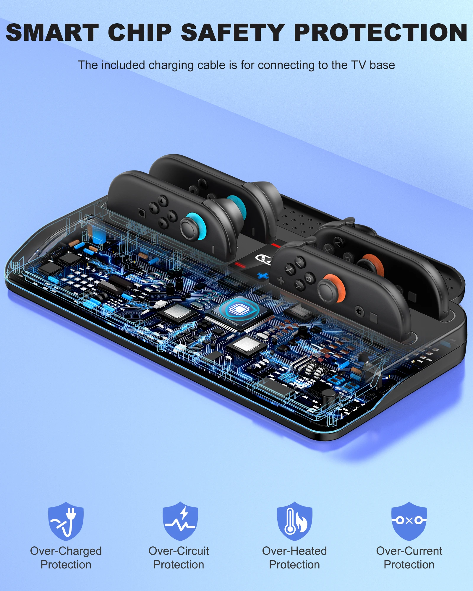 BEBONCOOL SC200 Switch2 충전 도크 4-컨트롤러 고속 충전 20 게임 카드 보관 2 USB 듀얼 레이어 파티 게임