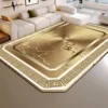 High-end Luxury Living Room Carpet 200x300cm Large Area Rugs Room Decor Golden Floor Mats Washable European Tatami Mat Non-slip 4