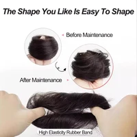 Perruque Updo synthétique facile à porter, Chignon lisse et élégant avec élastique, postiche queue de cheval en Fiber résistante à la chaleur 3