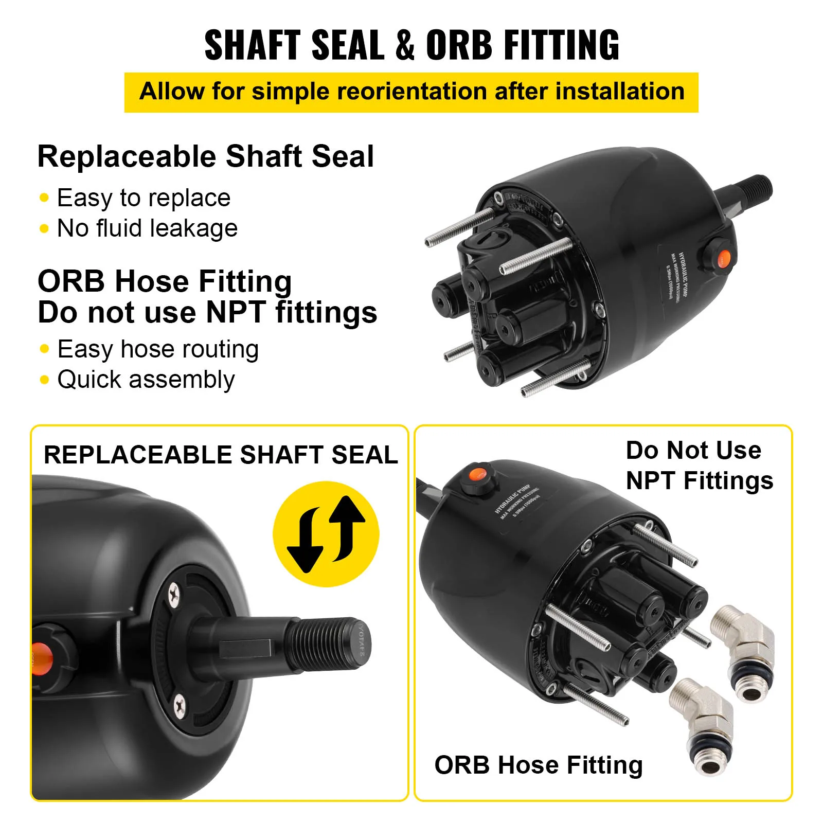 SucceBuy Outboard Hydraulic Steering Pump Helm 300 HP Hydraulic Pump HH5271-3 for Runabouts Boat Fishing Marine Boat Accessories