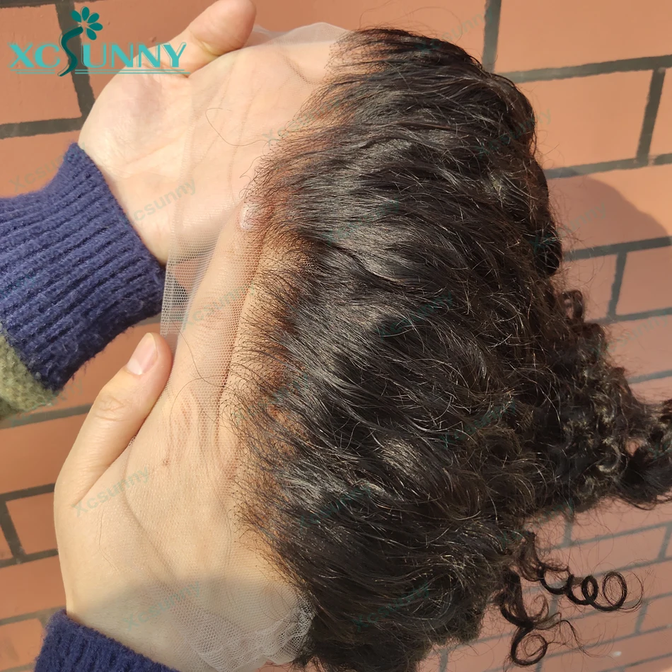 360 Lace Frontal Wigs Human Hair High Ponytail Pre Plucked Curly Full Lace Wig Transparent 13x6 Water Wave Lace Front Wigs 3