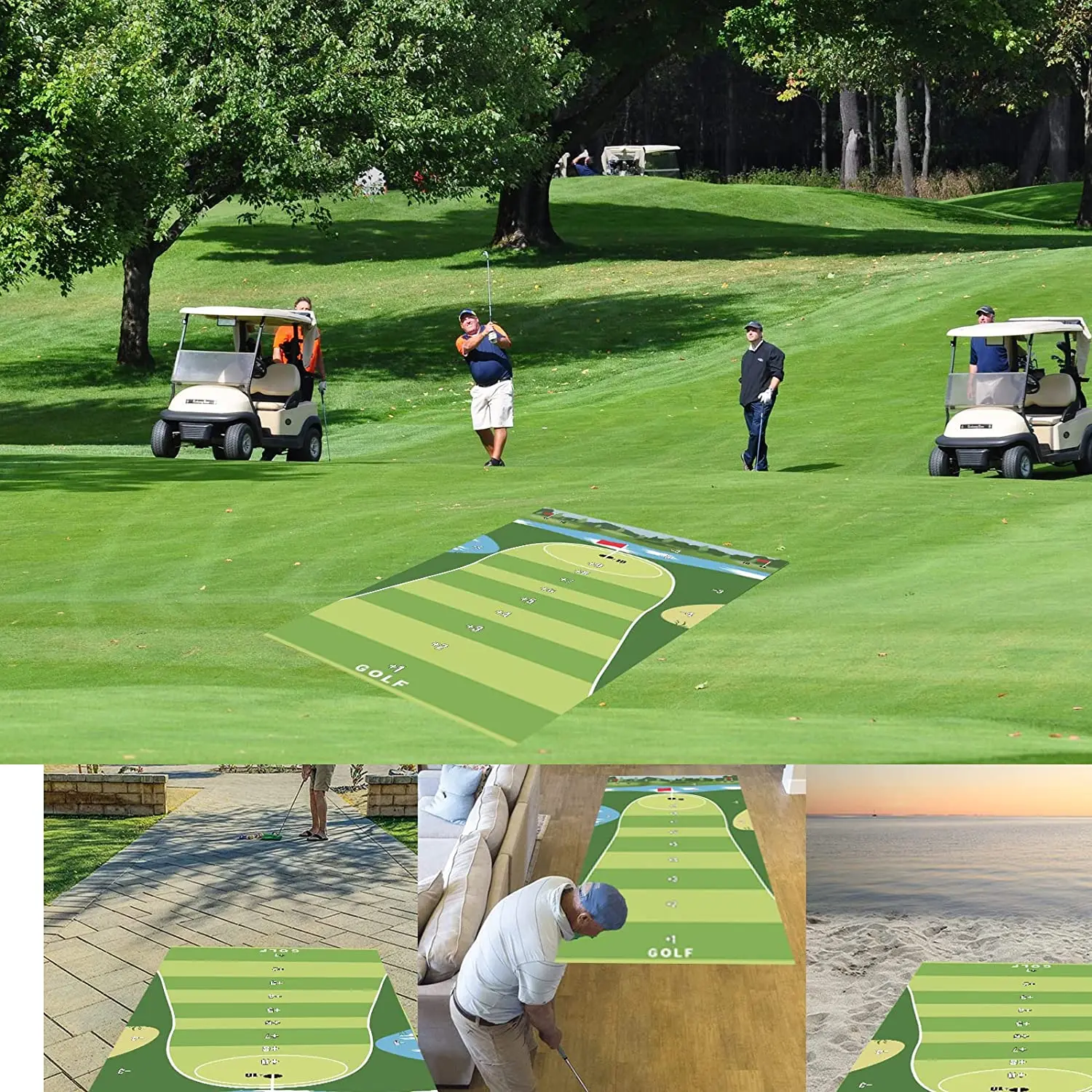 Golf Chipping Game Mat Indoor Outdoor Golf Games for Adults with Chipping Mat Sticky Balls Ground Stakes Score Card Storage Bags