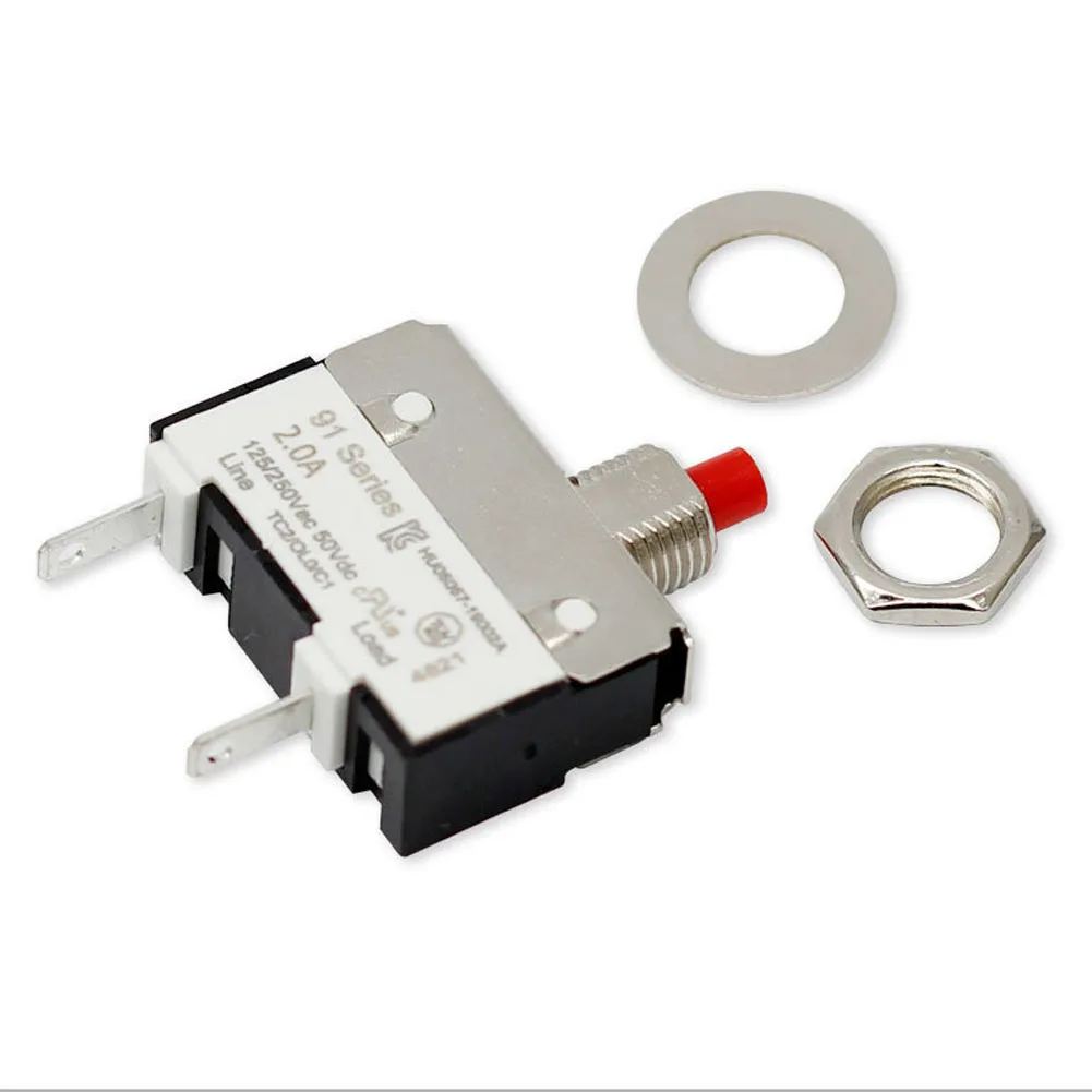 Thermal switch circuit breaker overload protector 0.5A 1A 1.5A 2A current overload switch push button 2pcs