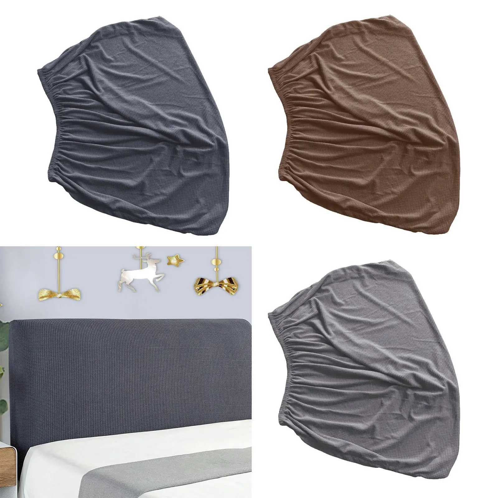 Elastic Bed Headboard Cover Washable Bed Back Cover Modern Small Square Jacquard Head Protector Bedroom Decoration