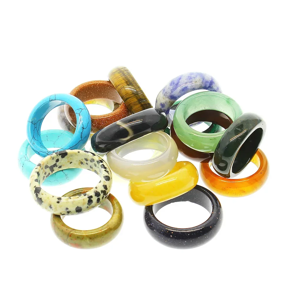 Gemstone Rings Ring Jewelry Agate Two Models 6/8mm Face Width gemstone ring emerald gemstone ring jade ring