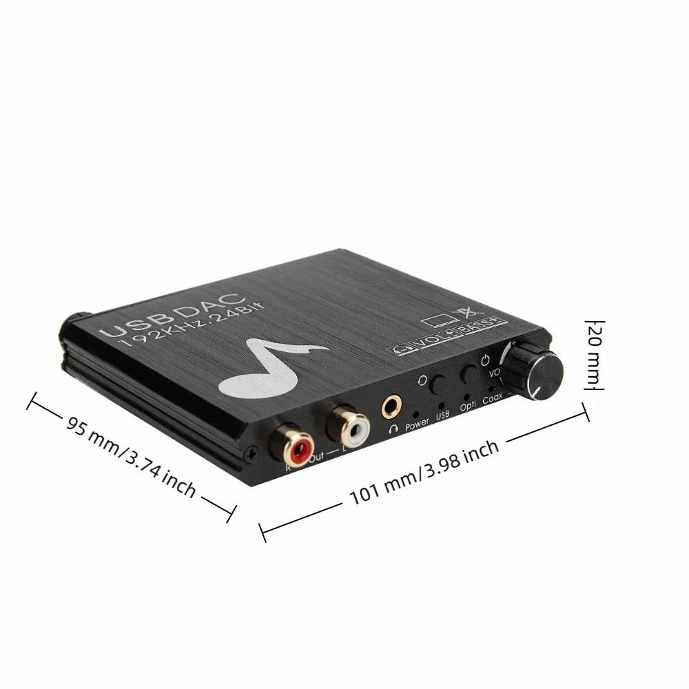 동축 광 오디오 AY107 DAC 변환기 지원 192kHz/24bit 3.5mm 잭 디지털-아날로그 오디오 변환기 RCA 변환기