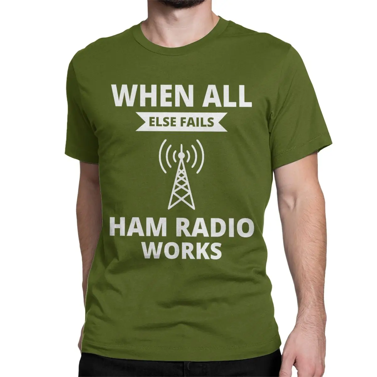 thumbnail image 1 of Camiseta de radioaficionado con humor para hombre y mujer, de algodón puro, divertida, de cuello redondo, de manga corta, ideal como regalo., 1 of 6