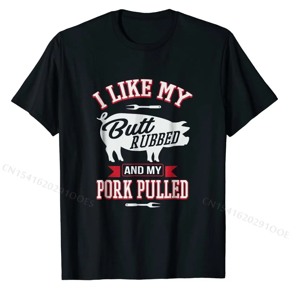 

Funny Grilling BBQ T-Shirt I Like My Butt Rubbed Tshirts T Shirt Popular Cotton Normal Slim Fit Mens