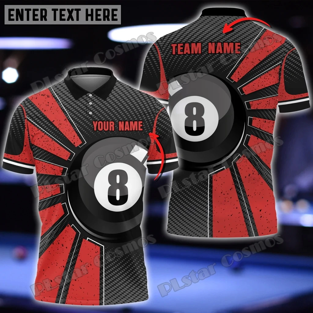 Billard Ball 8 bunte personal isierte Name 3d überall auf gedruckten Mode Herren Polos hirt Sommer Unisex lässig Polos hirt wk156 – Detail 15
