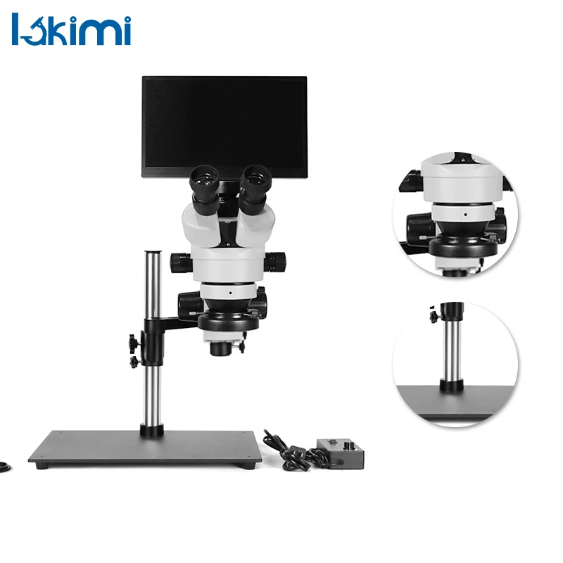 LAKIMI 전문 삼안 주얼리 스테레오 현미경 납땜 전자 용접, 카메라 HDMI USB 디지털 비디오 휴대 전화용