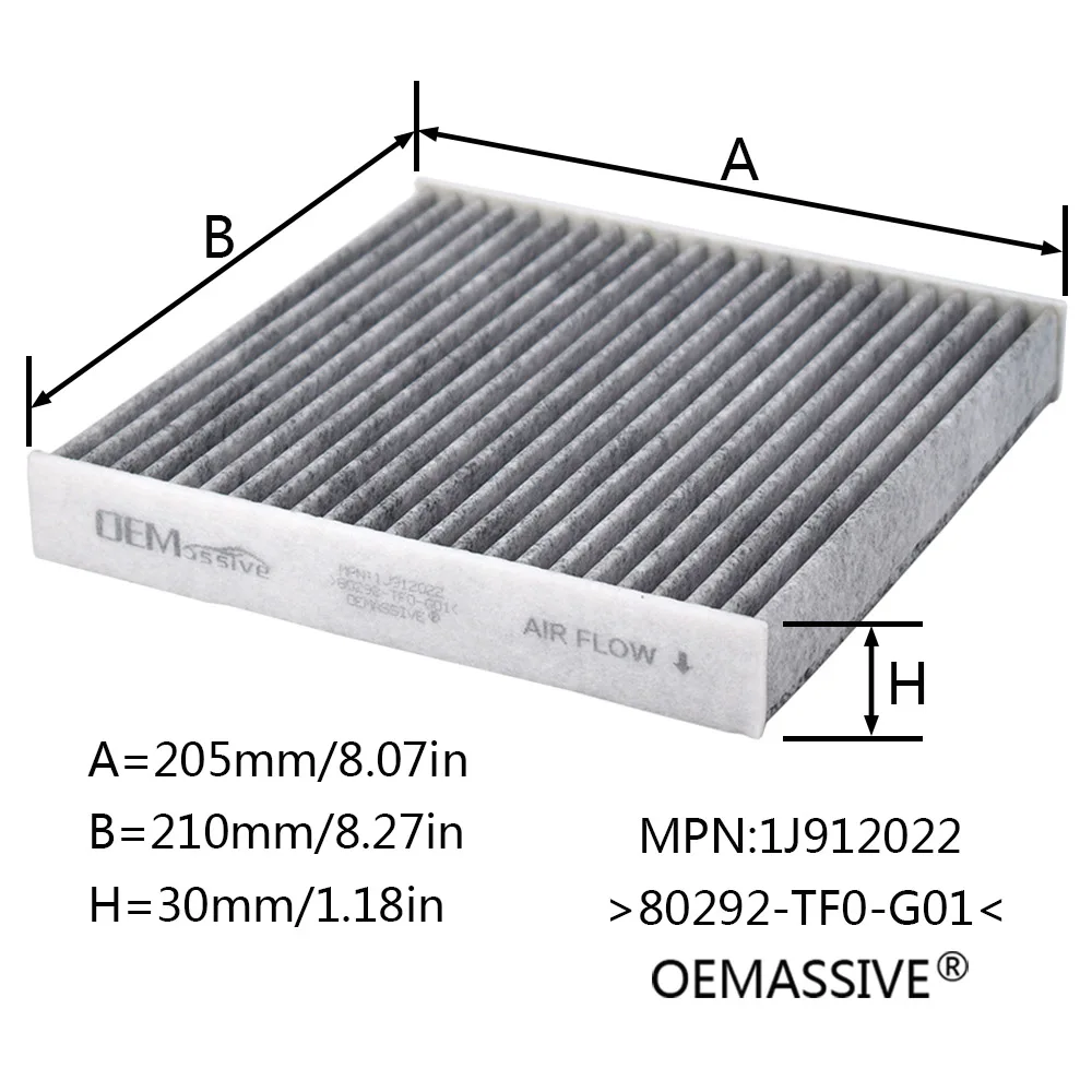 Air Filter 2x Car Pollen Cabin Air Conditioning Filter Activated Carbon 80292-TF0-G01 80291-TF0-E01 For Honda City CR-Z Fit 3 HR-V Insight