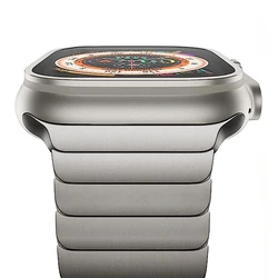 Titanium Color Metal Link Bracelet Stainless Steel Strap for 38MM 40MM 41MM (Titanium color)