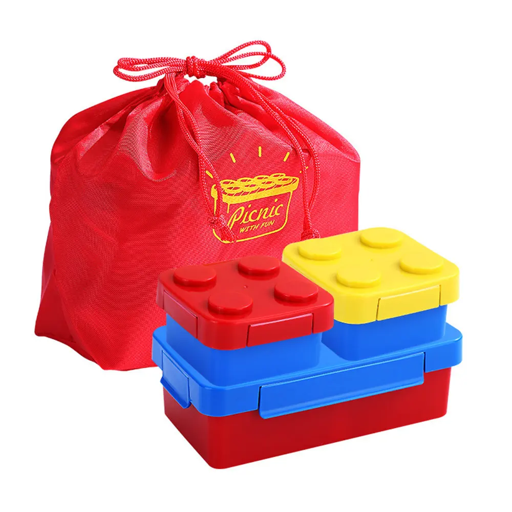 Creative Funny Building Block Splicing Lunch Box For Kids To School Bento  Box Plastic Food Storage Container Microwave Safe - AliExpress