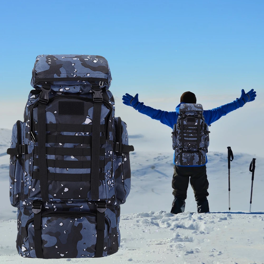 Description Picture 4 of item80L Mountaineering Backpack 600D Oxford Cloth Trekking Backpack Multiple Pockets Mountain Climbing Rucksack Travel Accessories