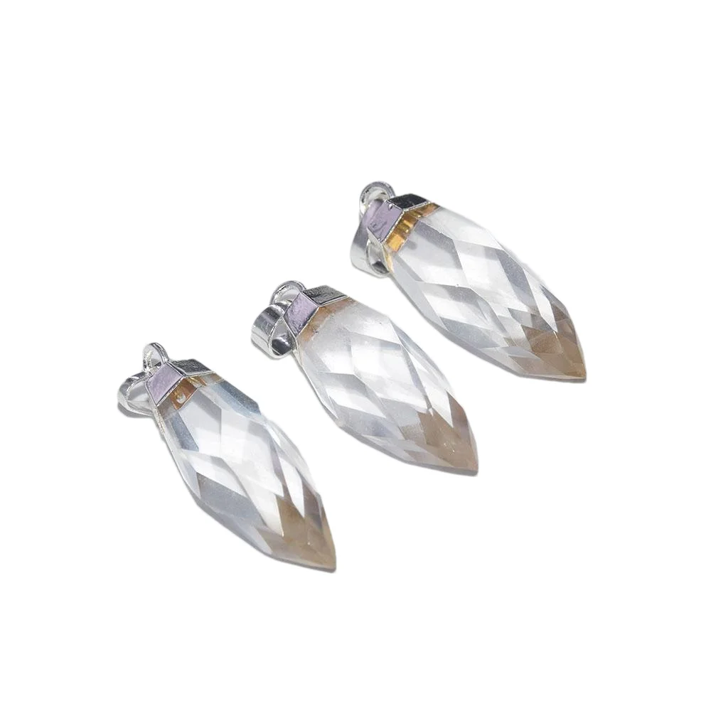 Natural Clear Crystal Quartz Pendant for women Charms 2020 Long face Jewellery stone bullet crystal pendant for chandeliers 2