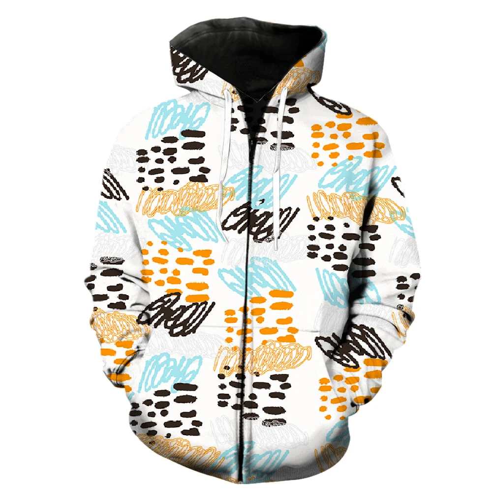 

Abstract Art Graffiti Men's Zipper Hoodie Unisex Sweatshirts Spring Fashion Teens 2022 Hot Sale Harajuku Hip Hop 3D Printed Tops