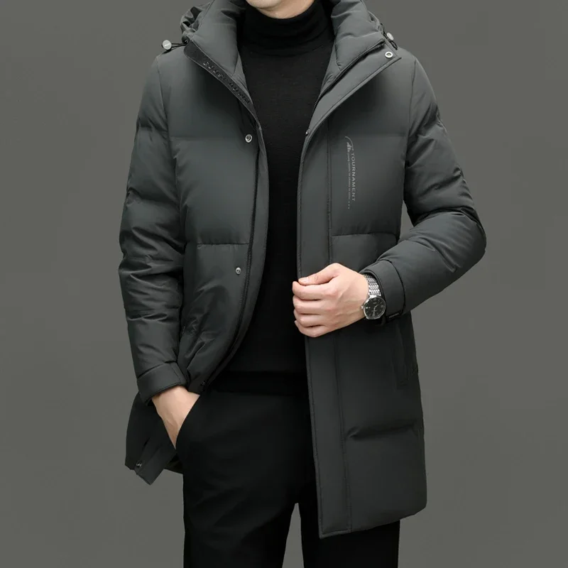 thumbnail image 1 of Chaqueta de plumón ultraligera de pato, ropa de diseñador para hombre, chaquetas con capucha para hombre, abrigo largo extraíble para hombre, chaqueta cortavientos de invierno para hombre, 1 of 5
