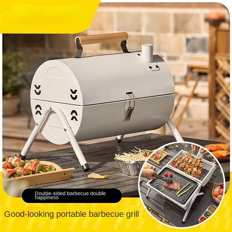 Barbecue Oven Outdoor Charcoal Fire BBQ Pot Cooking Tea Smokeless Heating Carbon Surrounding Stove Tool Rack Shelf Outdoors
