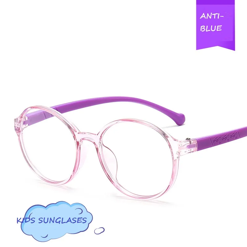 Anti-blue Light Kids Glasses Optical Frame Children Boy Girls Computer Transparent Blocking Anti Reflective Round Eyeglasses