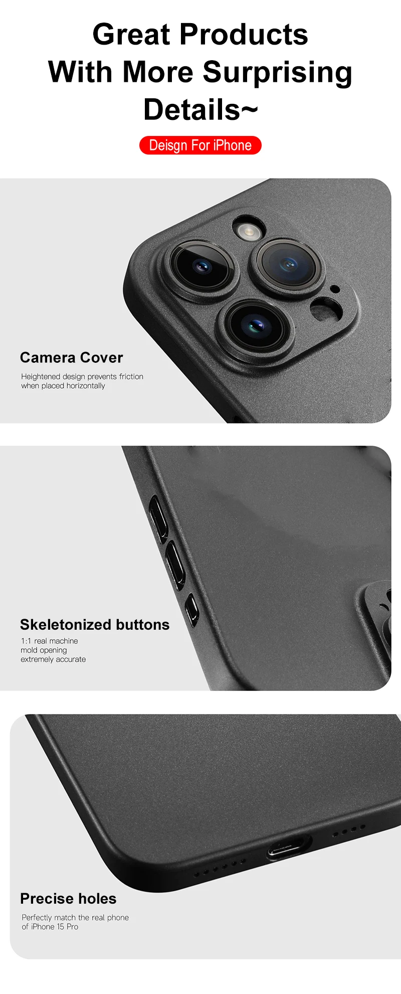 0,3 mm ultradünne, matte Hülle für iPhone 16 15 14 13 12 mini 11 Pro XS Max X XR 7 8 Plus SE, durchscheinende, harte, mattierte Schutzhülle – Detail 9