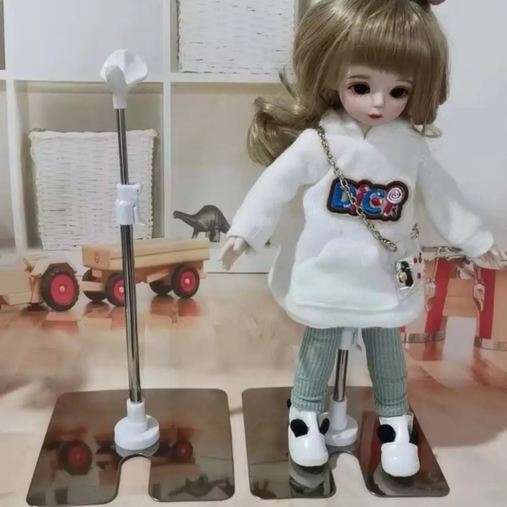 Stainless Steel Doll Display Stand Adjustable 1/3 1/4 1/6 1/8 Doll Bracket Support Toy Hobbies Metal Holder Figure Models Holder