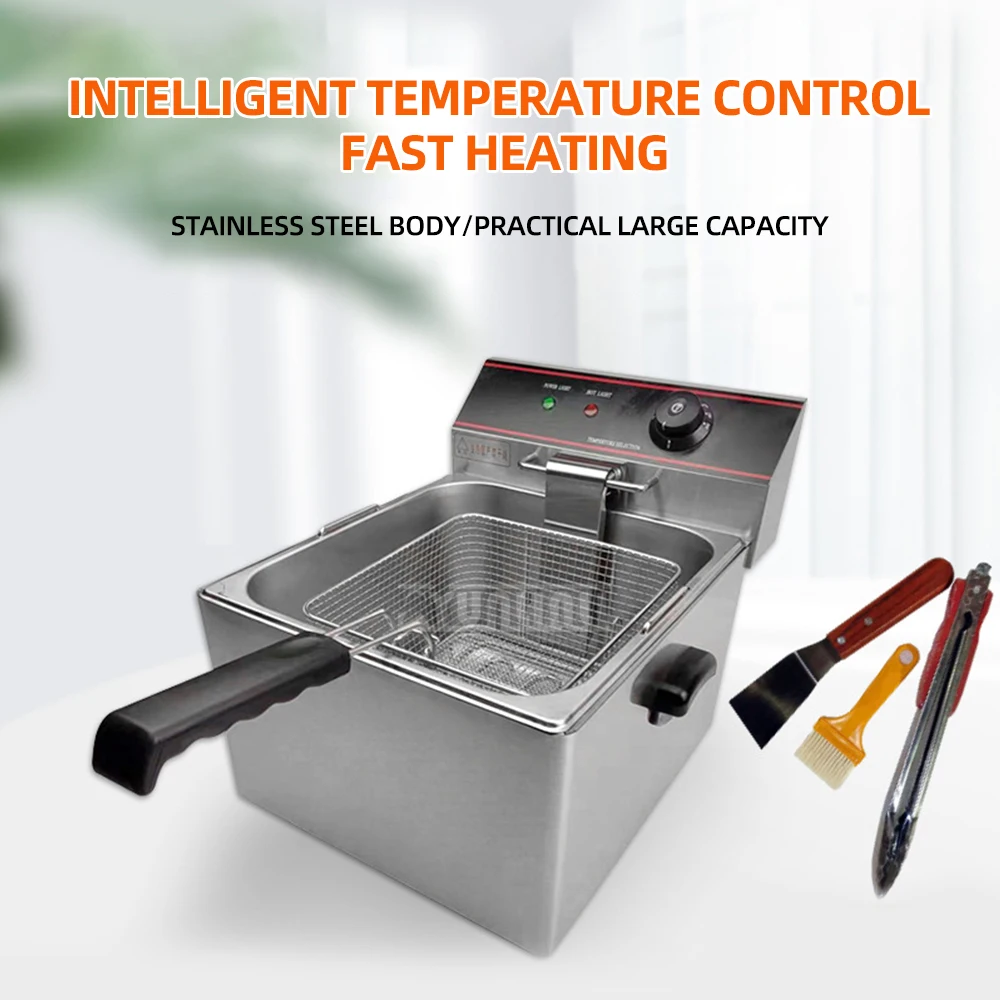 Stainless Steel Double Fryer Commercial Electric Deep Fryer Single Cylinder Electric Freidora De Aceite Electrica