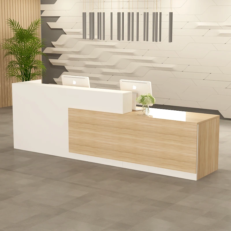 Bar Counter Reception Desks Tall Wood Cabinet Commercial Cashier Reception Desk Office Checkout Counter Mostrador Furniture