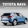 1: 24 Toyota RAV4 Key Edition Alloy Car Model, Sound and Light Power Simulation Car, Boys' Toy Pendant, dropshipping 4