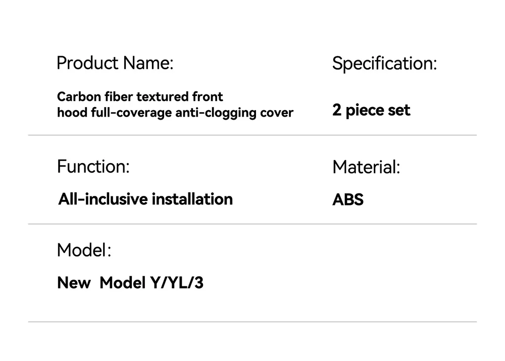 YZ für Tesla 3/Y/YL Highland Juniper 2025-2026 Vordere Kabinenabdeckung gegen Verstopfung, Wasserkanalabdeckung und Laubblocker – Detail 26