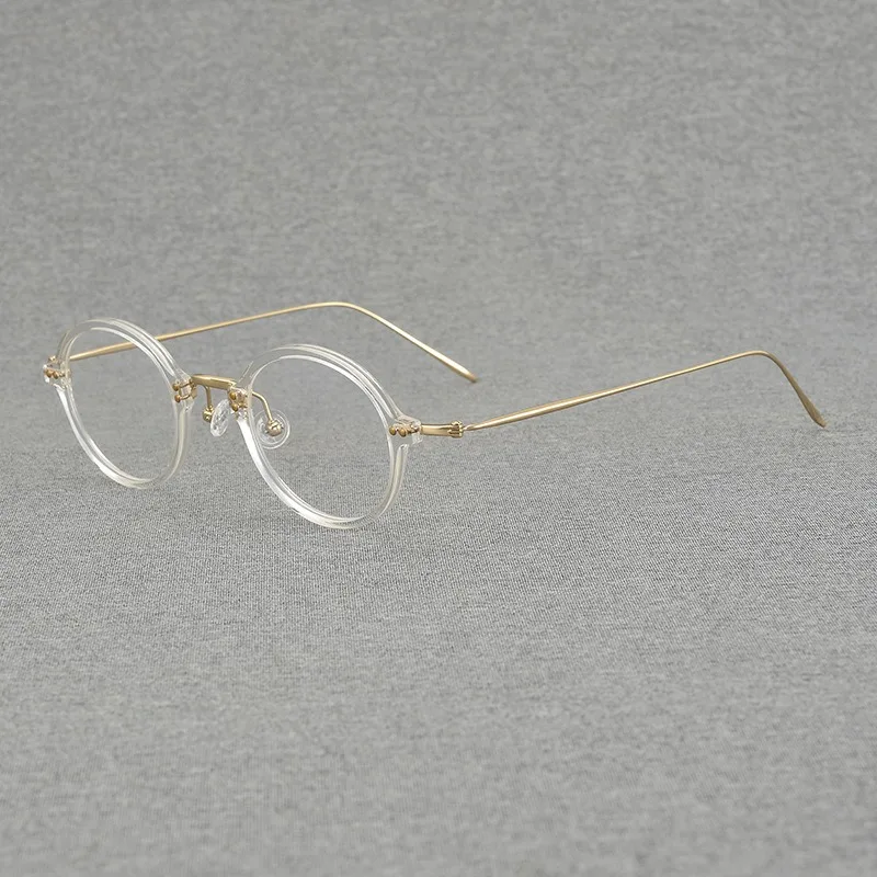 

Improvise Melody! Japanese Ultralight Pure Titanium Retro Small Round Frame Anti-blue Myopia Height Number Glasses Frame Male