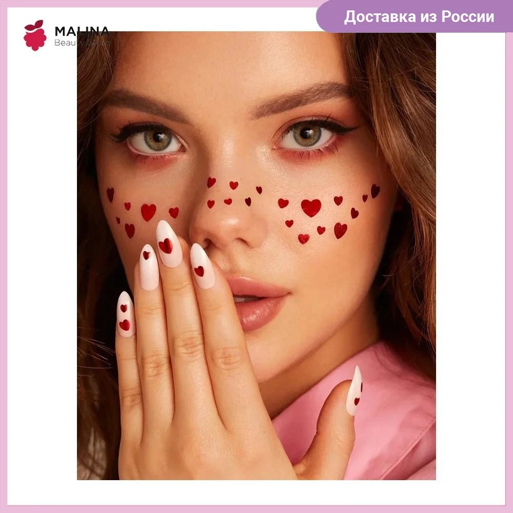 Переводные тату-веснушки Miami Tattoos Red Hearts | Красота и здоровье