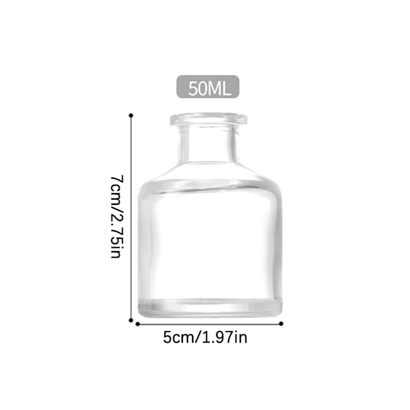1Pcs 50ml Home Fragrance Diffuser Bottle Party Gifts Glass Container Reed Diffuser Essential Oil Bottle Sticks