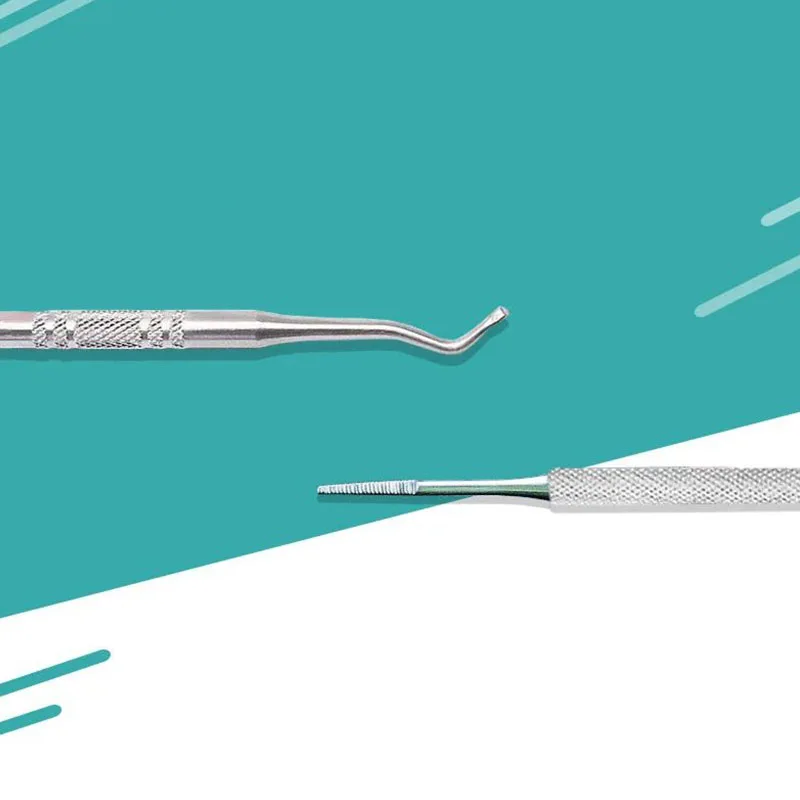 【Hot 】Stainless steel double-ended manicure knife Nail groove spoon nail file double-ended manicure knife Clean