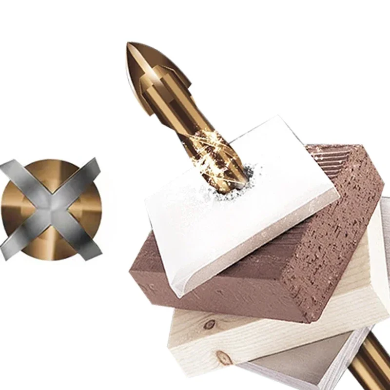Cross Hex Tile Bits Glass Ceramic Concrete Hole Opener Alloy Triangle Drill Sizes 3/4/5/6/7/8/10/12 mm JUSTINLAU drill bit set,drill bits,drill bit,screwdriver bit set,woodworking drill bits