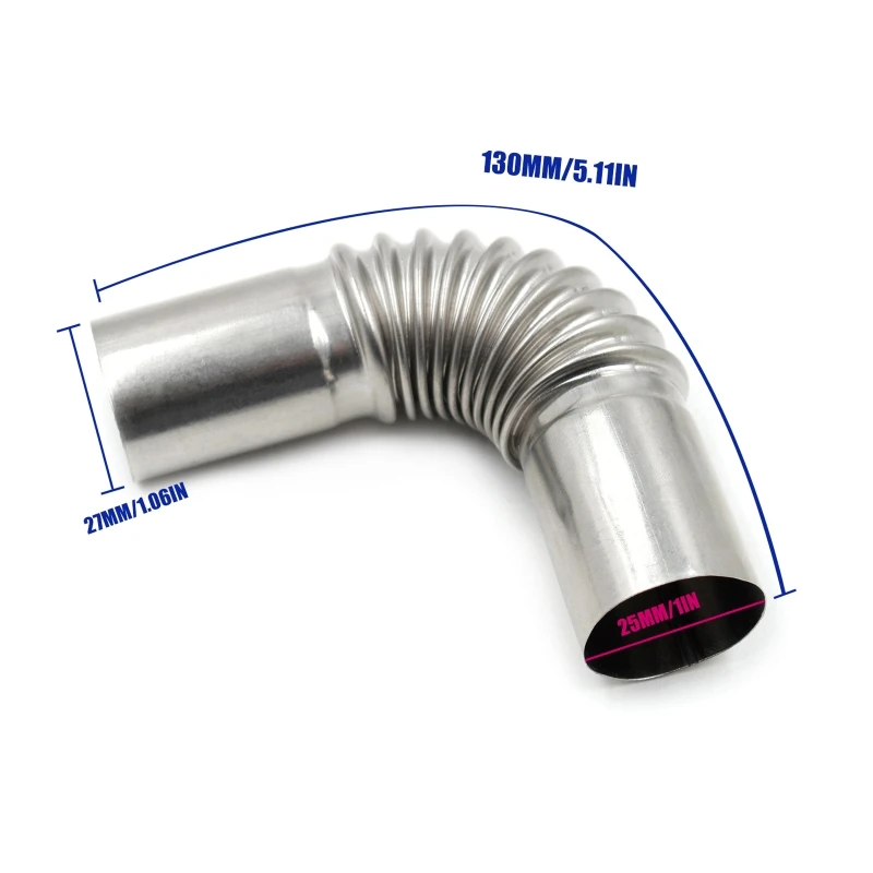 U90C 스테인레스 스틸 25mm 내경 보트 에어 디젤 주차 히터 24mm 엘보 배기 파이프 커넥터 forWebasto