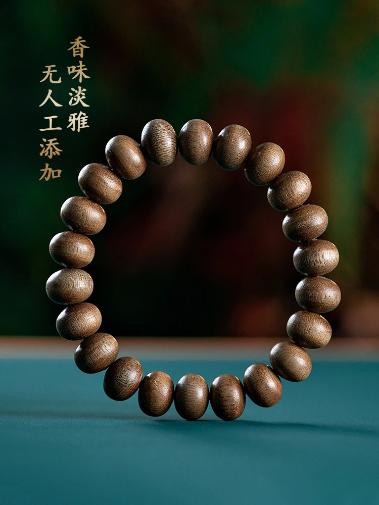 

High Quality Natural Fragrant Wood Real Old Material Agarwood Beads Women Men Wooden Bracelet