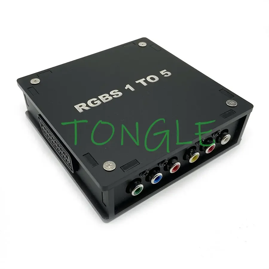 RGBS SCART 아크릴 비디오 스위처, 스플리터, 자동 변환 보드, 아케이드 게임 장치, 1 in, 4 out, 5 out