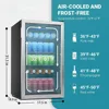 Beverage Refrigerator and Cooler, 126 Can Mini Fridge with Glass Door, Small Refrigerator with Adjustable Shelves 6