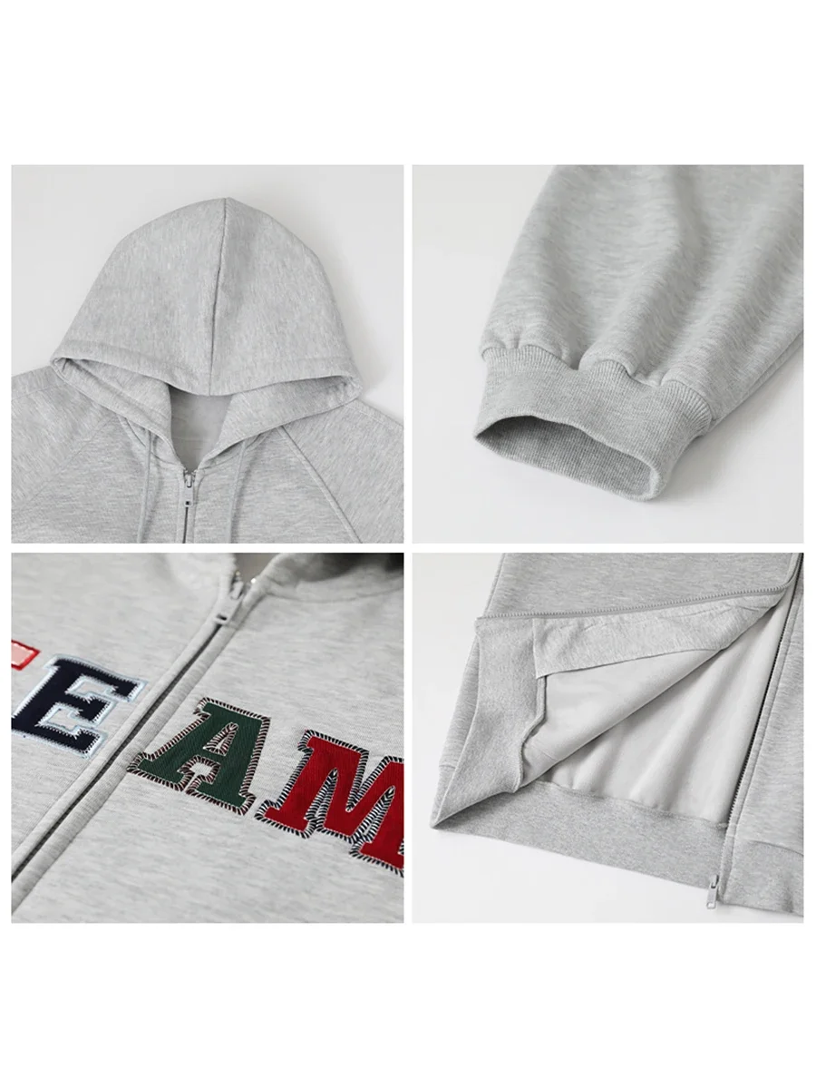 Women's Sweatshirts Casual Loose Letter Printed Hoodie Fleece Coats Streetwear Female Clothes Spring Autumn