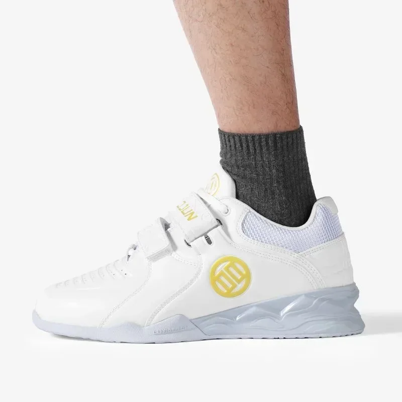 Professional Men Weightlifting Boots White Women Weightlifting Shoes Good Quality Hard Pull Deep Squat Shoes Fitness Sneakers 3