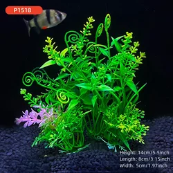 Aquarium Decor: Lifelike 14cm Artificial Water Plant (1518)